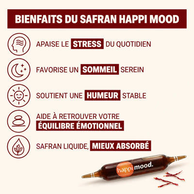 Safran breveté Happi Mood - Stress-Sommeil-Humeur - Boite de 30 ampoules