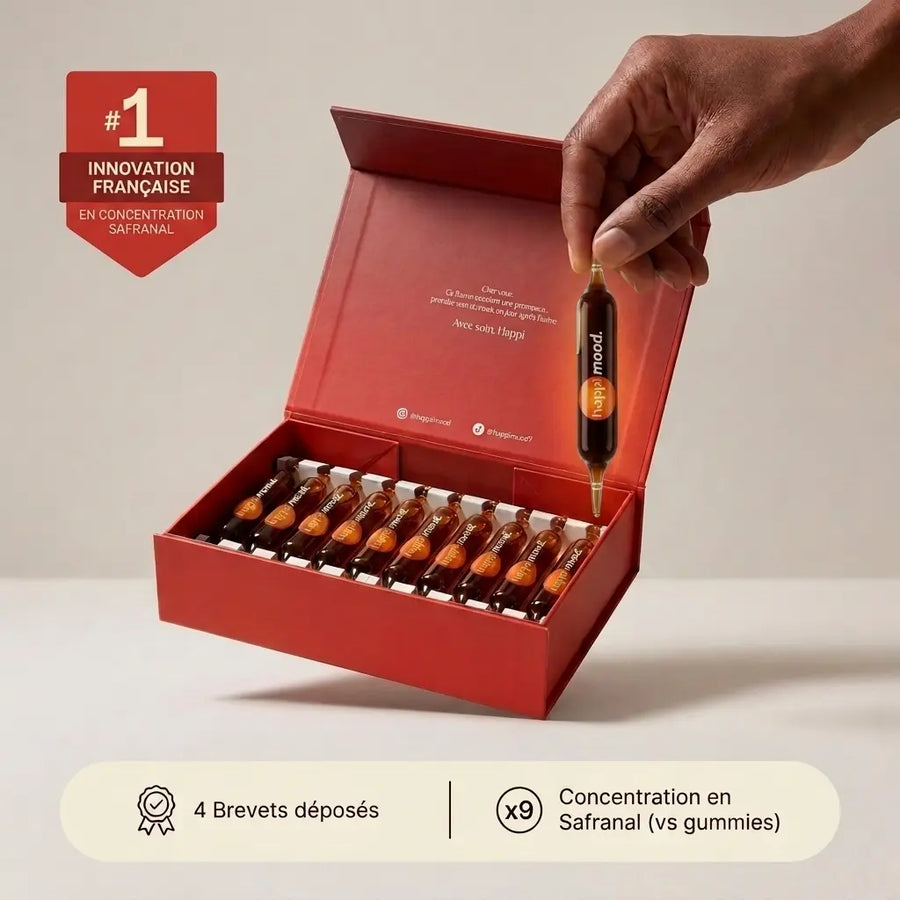 Safran breveté Happi Mood - santé mentale - Boite de 30 ampoules