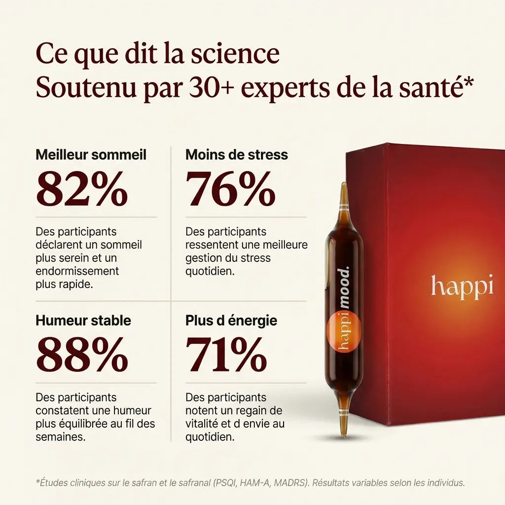 Safran breveté Happi Mood - santé mentale - Boite de 30 ampoules