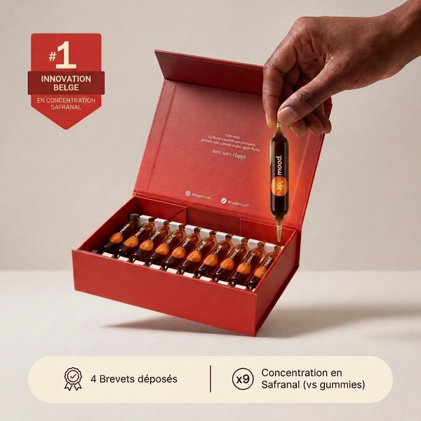 Safran breveté Happi Mood - santé mentale - Boite de 30 ampoules