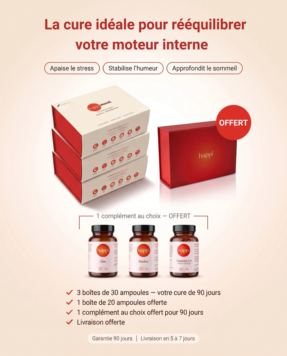 Safran breveté Happi Mood - Stress-Sommeil-Humeur - Boite de 30 ampoules